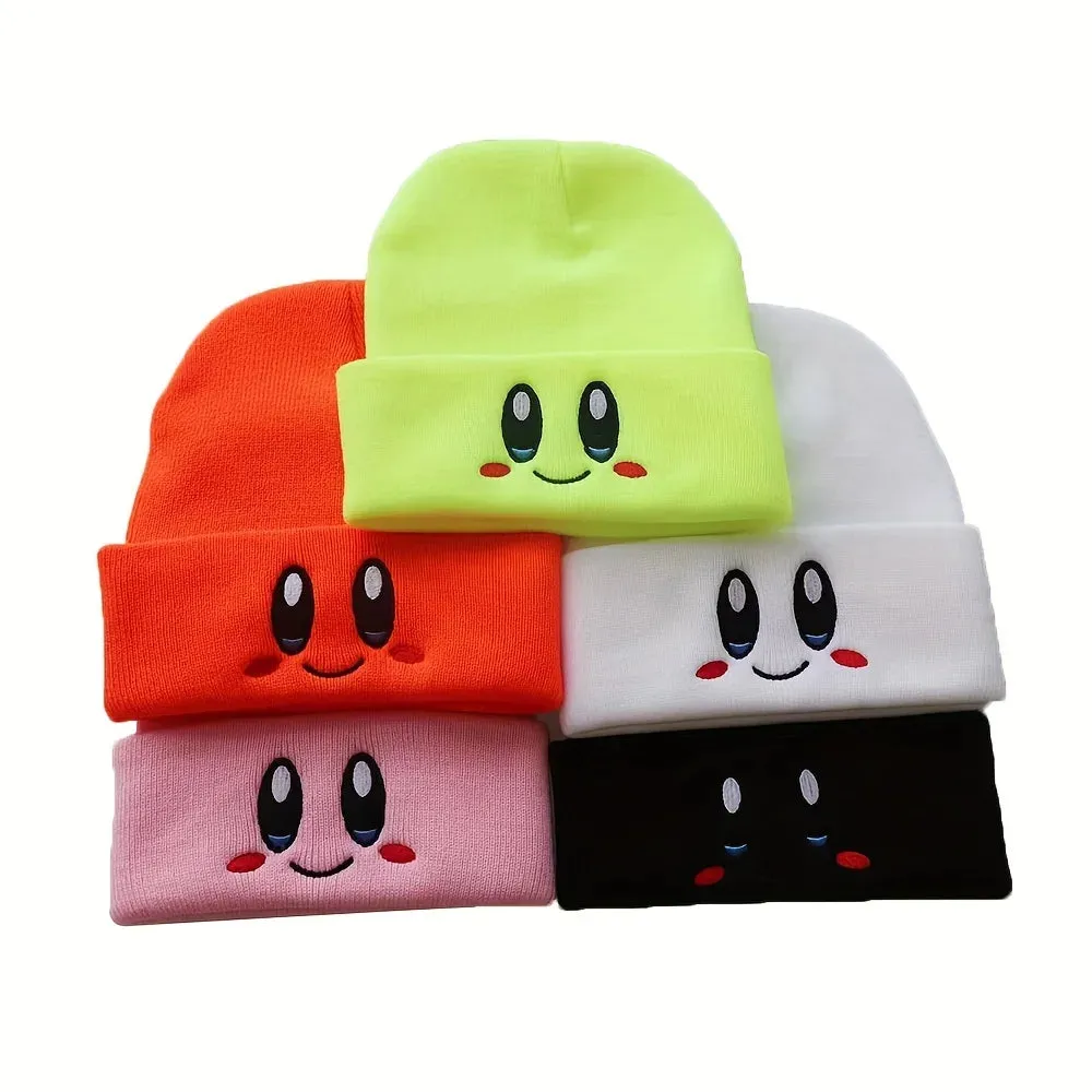 Big Eye Embroidery Elasticity Beanies Women's Cartoon Knitted Skull Caps