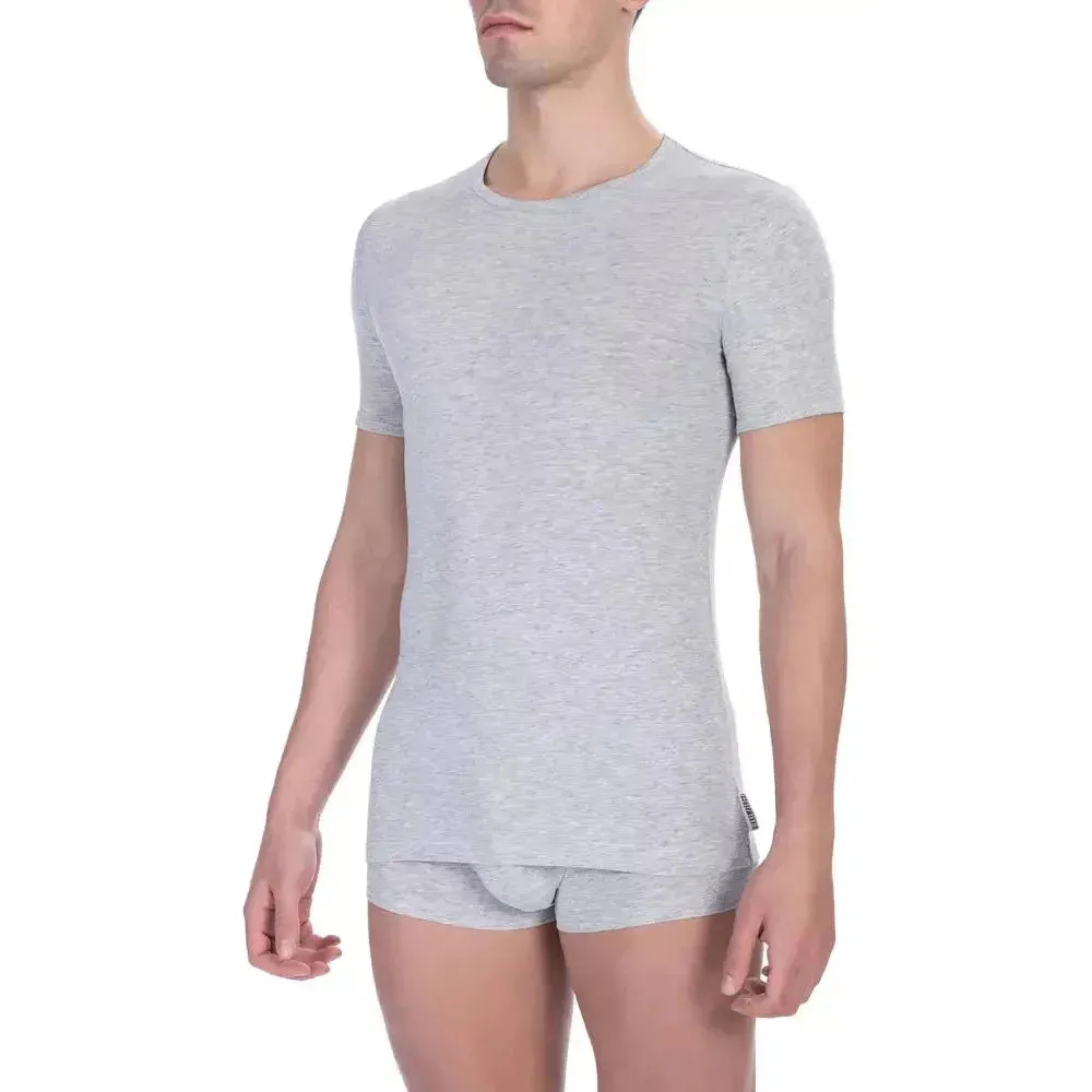 Bikkembergs Gray Cotton Men TShirt