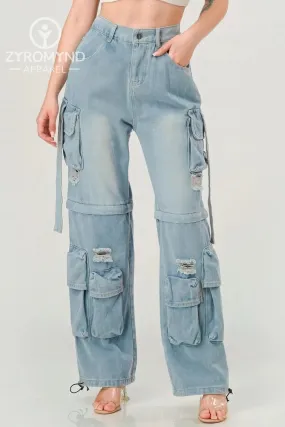 Denim Cargo Jeans