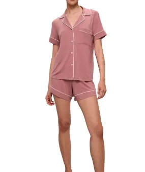 Eberjey Women Gisele Relaxed Short PJ Set Old Rose/Ivory