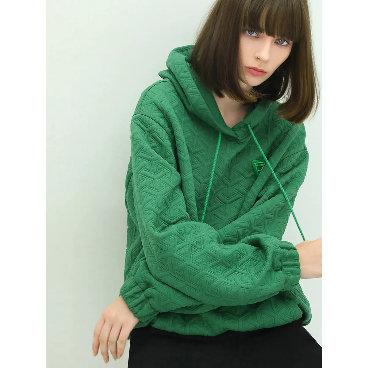 Green Quilted Hoodie