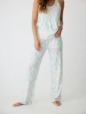 Ikat Watercolour Pant - Seafoam