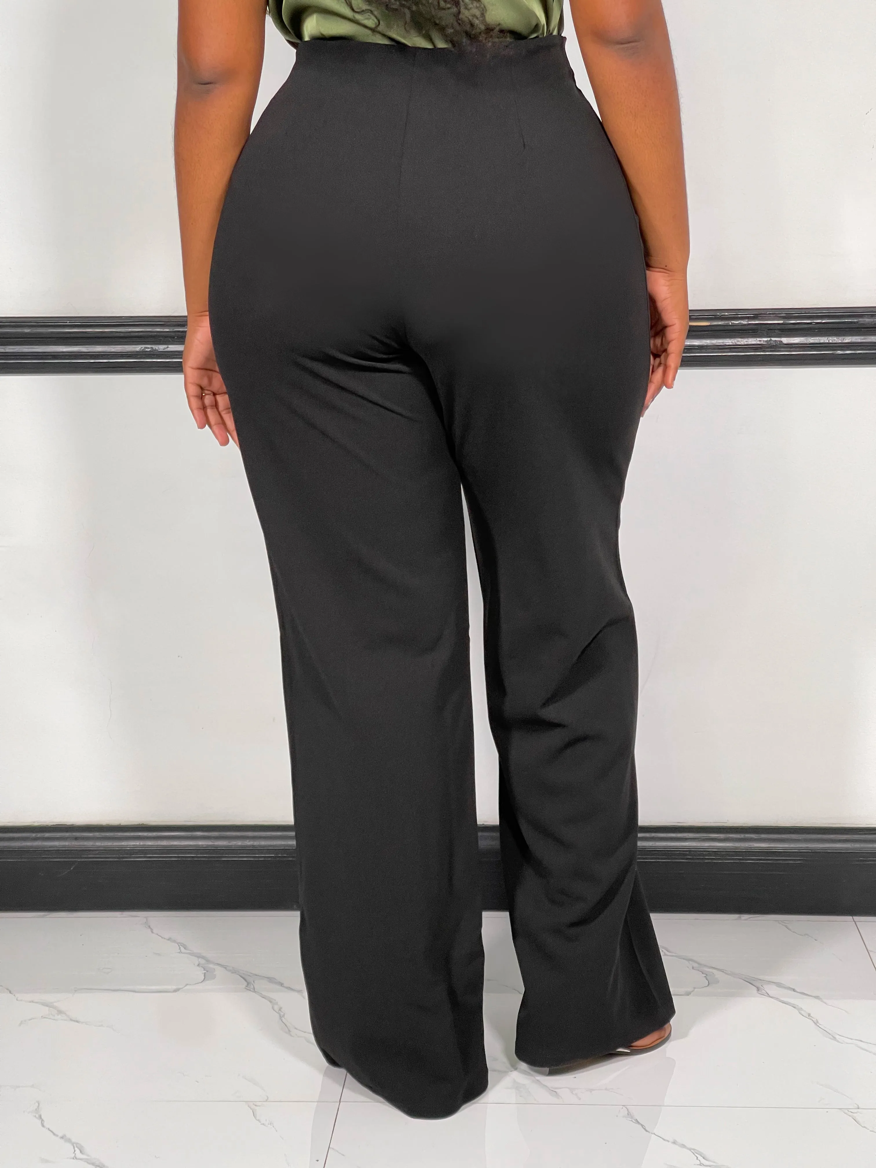 Mylah Wide Leg Pants-Black