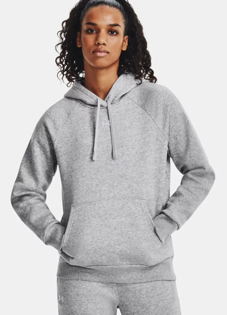 Rival Fleece Hoodie in Grey by Under Armour