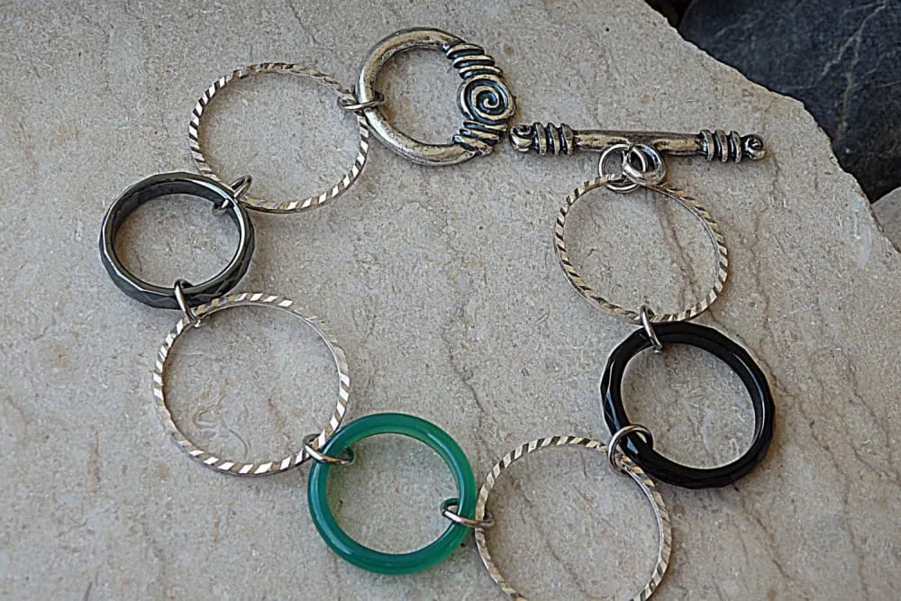 Silver hoops bracelet